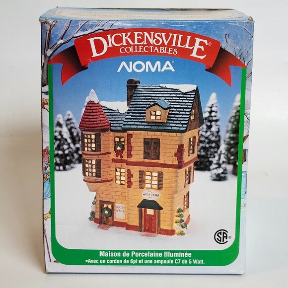 NOMA Dickensville Village DOCTOR OFFICE, WATCH MAKER Lighted House Christmas - Picture 3 of 10